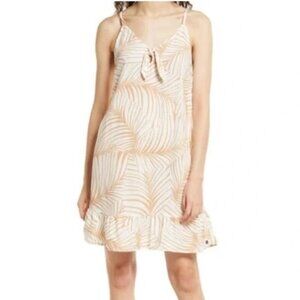 "NWT" Roxy Time After Time Leaf Print Mini Dress- Women's Medium- Beach Vacation